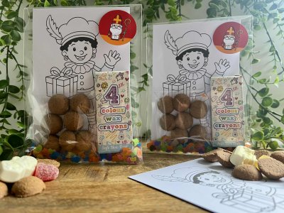 Traktatie Piet met waskrijtjes