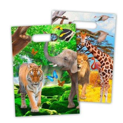 Jungle Safari Uitdeelzakjes, 8st.