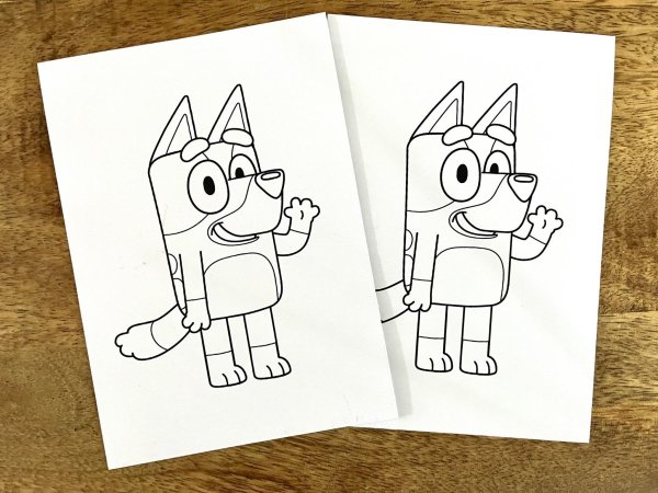 Traktatie bluey met waskrijtjes Traktatie bluey met waskrijtjes
