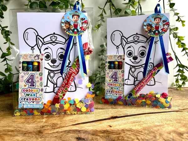 Traktatie paw patrol met waskrijtjes Traktatie paw patrol met waskrijtjes