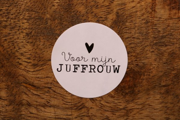 Sticker voor mijn juffrouw (goudfolie) Sticker voor mijn juffrouw (goudfolie)