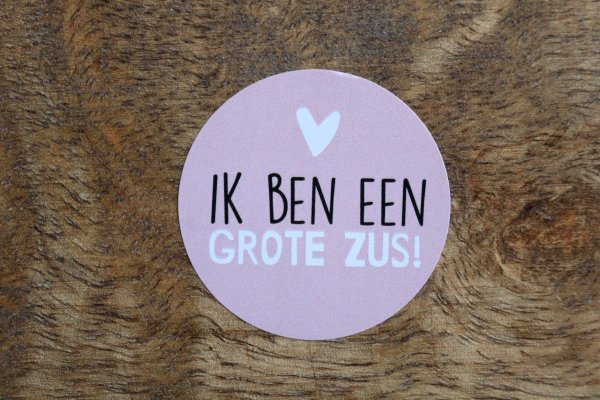 Sticker Ik ben een grote zus roze Sticker Ik ben een grote zus roze