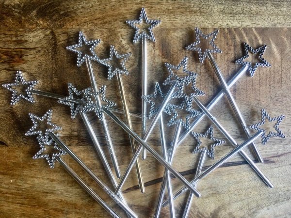 Toverstaf met ster, 17 cm Toverstaf met ster, 17 cm