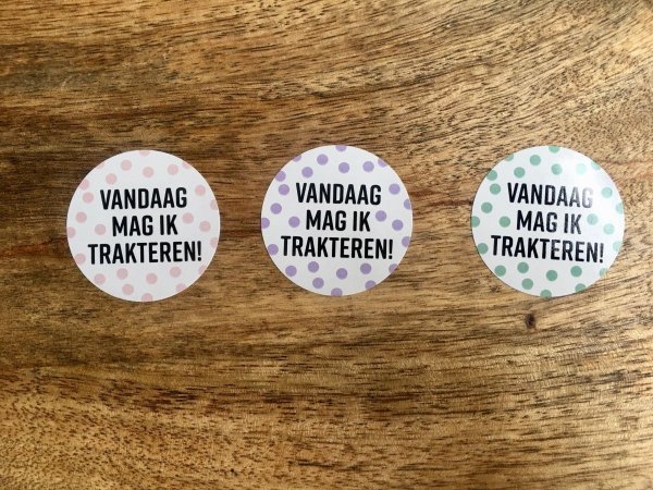 Sticker Vandaag mag ik trakteren Sticker Vandaag mag ik trakteren
