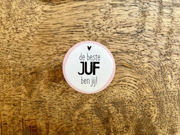 Sticker de beste juf ben jij (goudfolie) Sticker de beste juf ben jij (goudfolie)