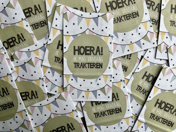 Kraft zakje - Hoera ik mag trakteren Kraft zakje - Hoera ik mag trakteren