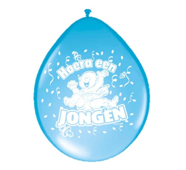 Ballonnen Hoera een Jongen, 8st. Ballonnen Hoera een Jongen, 8st.