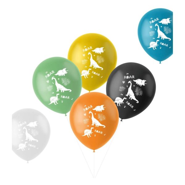 Dinosaurus Ballonnen 33 cm, 6st. Dinosaurus Ballonnen 33 cm, 6st.