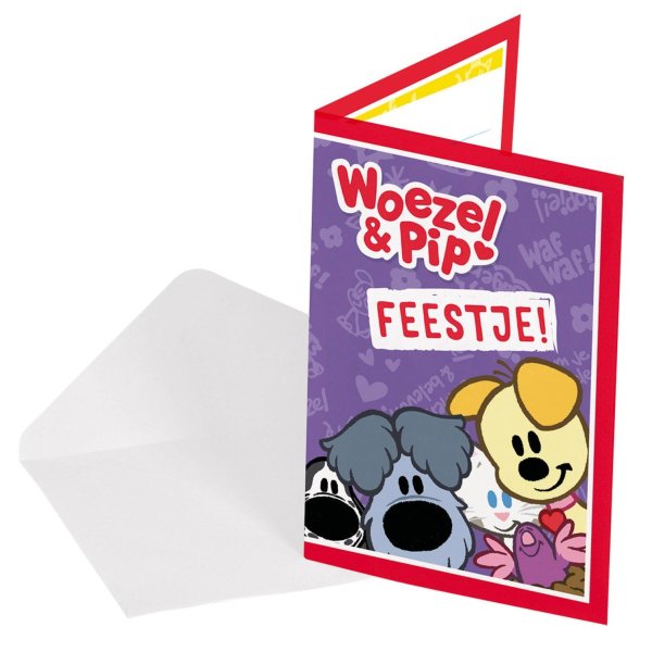Woezel & Pip Uitnodigingen, 8st. Woezel & Pip Uitnodigingen, 8st.