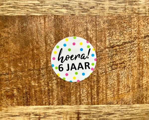 Sticker hoera 6 jaar (2) Sticker hoera 6 jaar (2)
