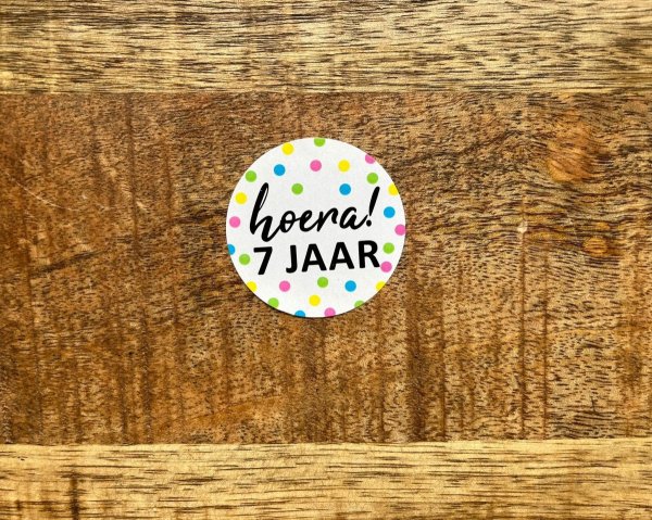 Sticker hoera 7 jaar (2) Sticker hoera 7 jaar (2)
